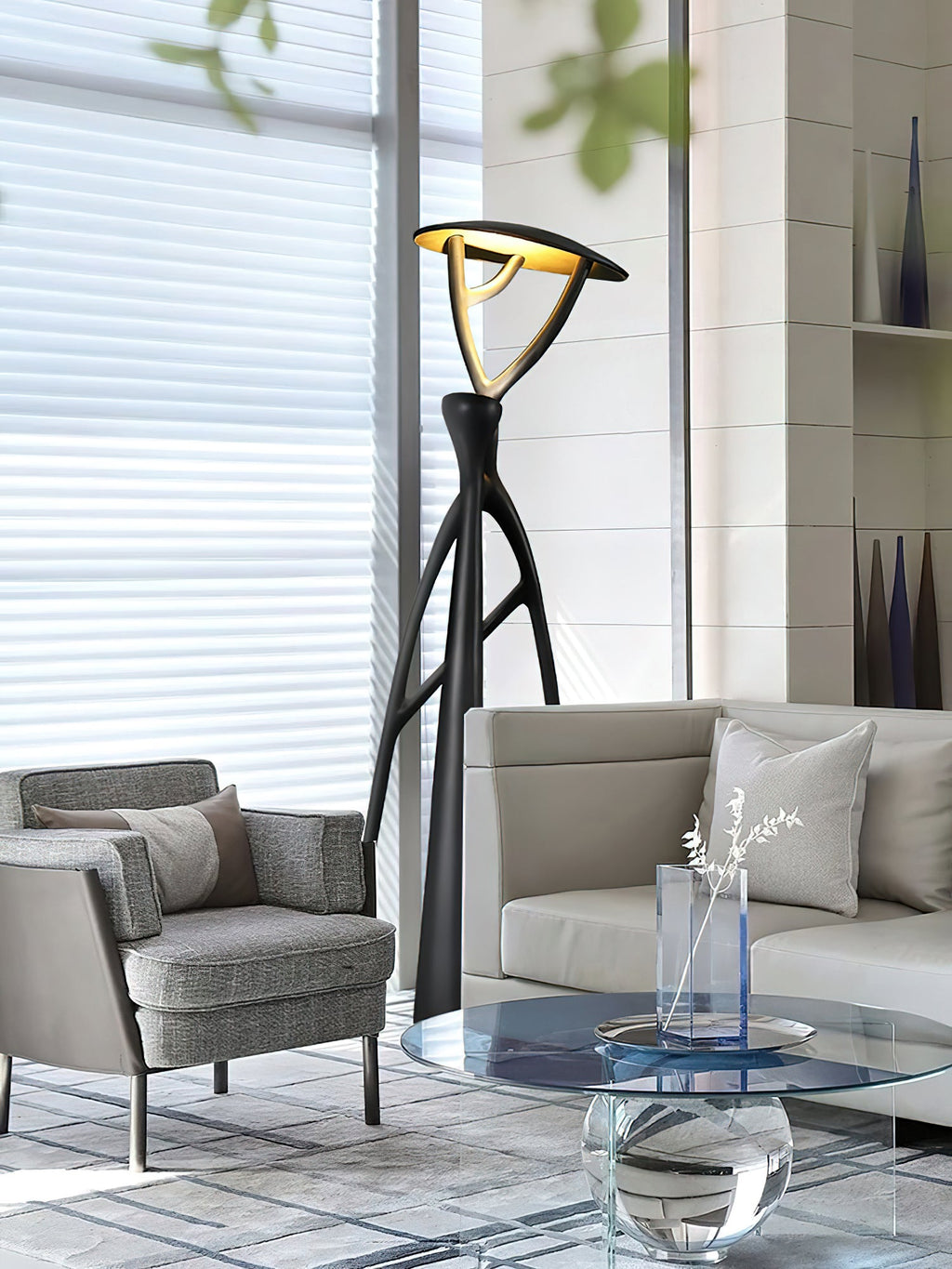 LED Humanoid Standing Floor Lamp with Adjustable Height for Living Room & Bedroom Lighting