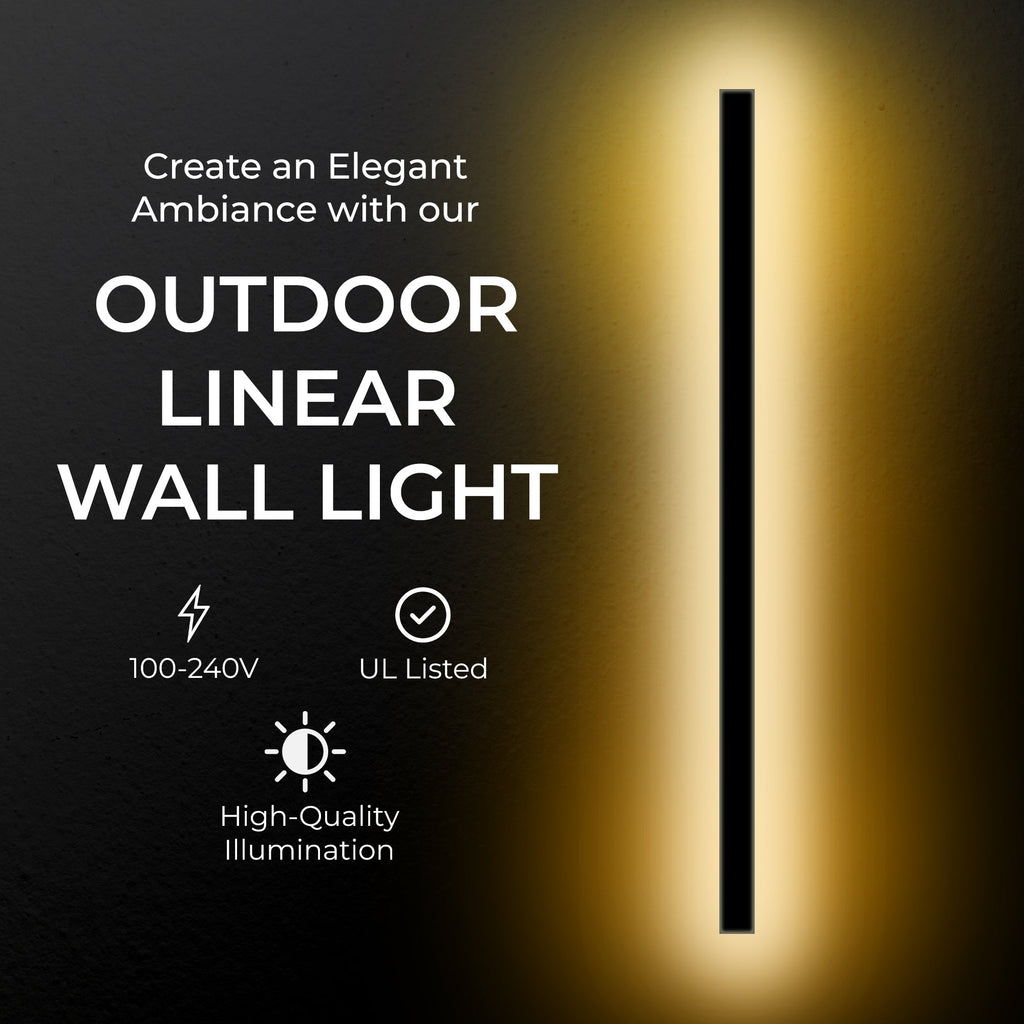LED Outdoor Linear Lamp - Sleek Waterproof Design for Patios, Decks, and Garden Lighting