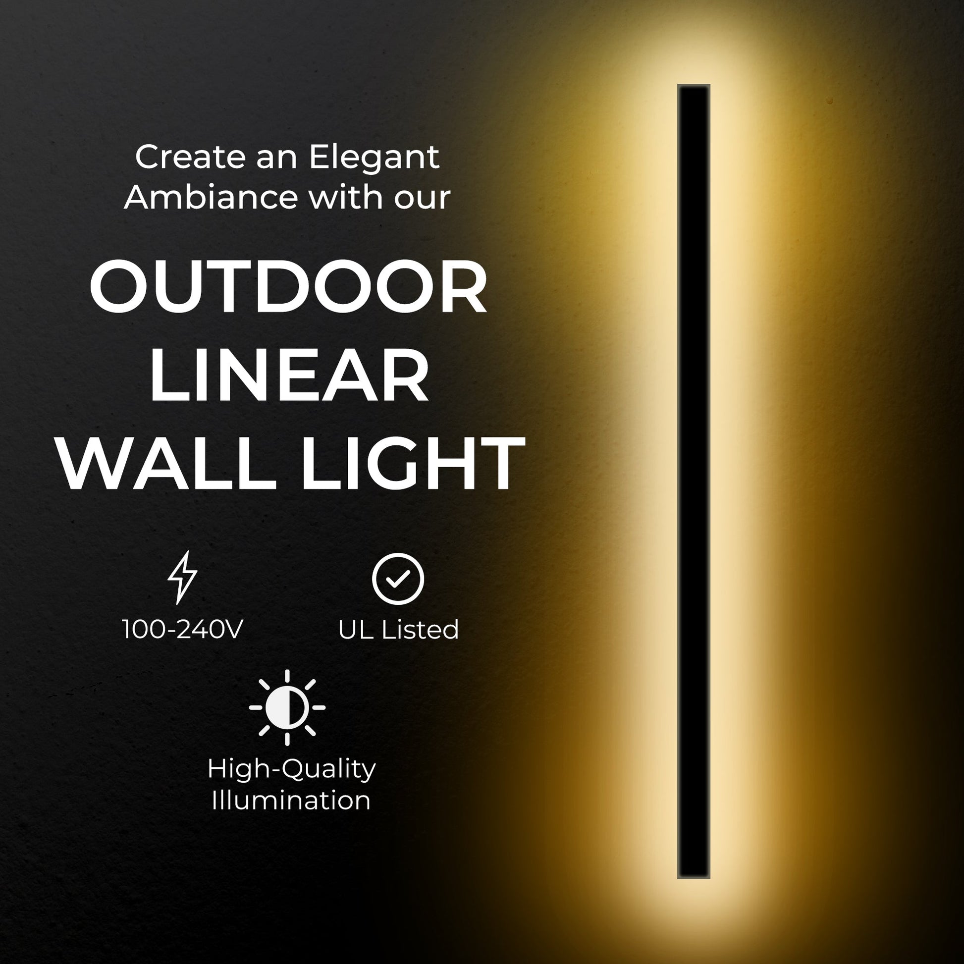 LED Outdoor Linear Lamp - Sleek Waterproof Design for Patios, Decks, and Garden Lighting