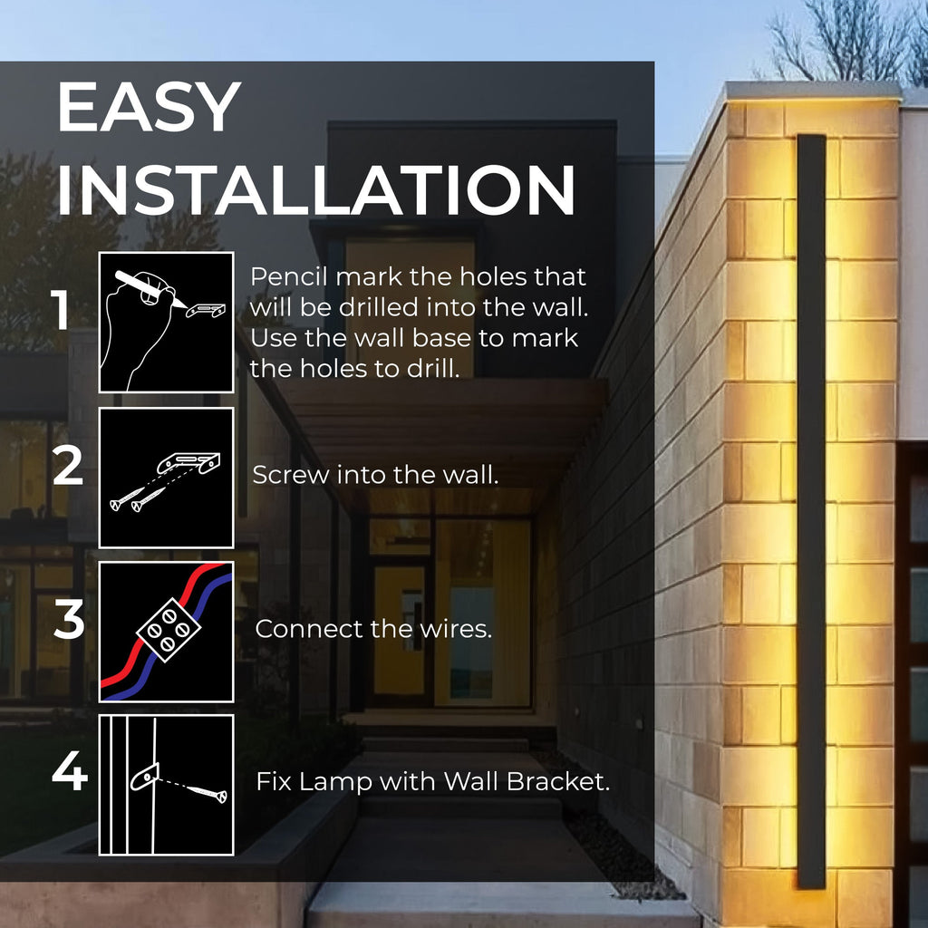LED Outdoor Linear Lamp - Sleek Waterproof Design for Patios, Decks, and Garden Lighting
