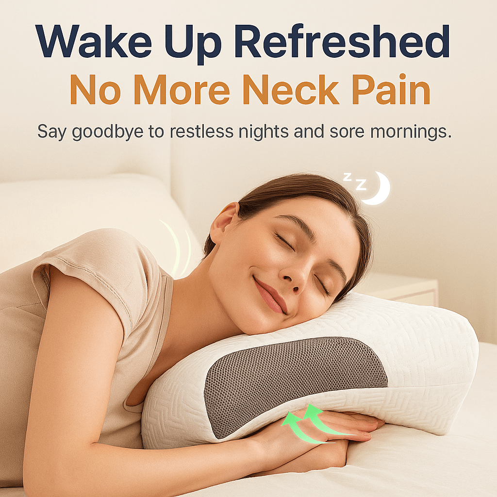 Orthopedic Neck Pillow for Sleeping - Relieve Shoulder Pain and Stiff Neck with Cervical Support for Back and Side Sleepers