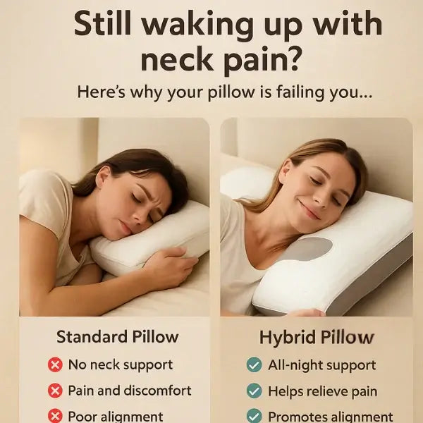 Orthopedic Neck Pillow for Sleeping - Relieve Shoulder Pain and Stiff Neck with Cervical Support for Back and Side Sleepers