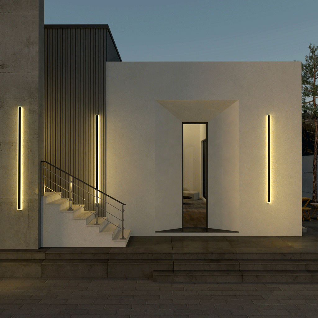 Linear Minimalist Wall Lamp for Modern Outdoors - Vertical Exterior Sconces & Lighting