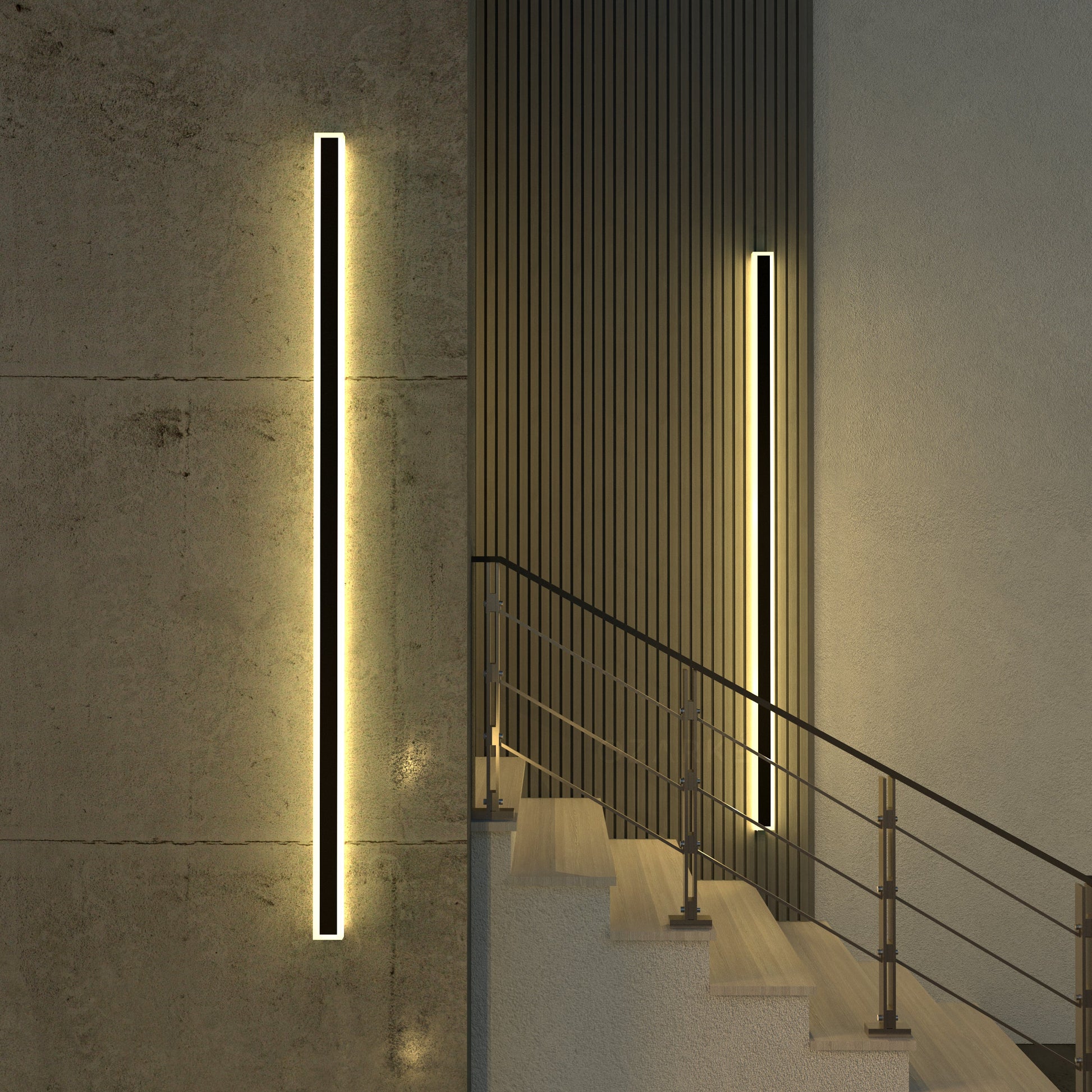 Linear Minimalist Wall Lamp for Modern Outdoors - Vertical Exterior Sconces & Lighting