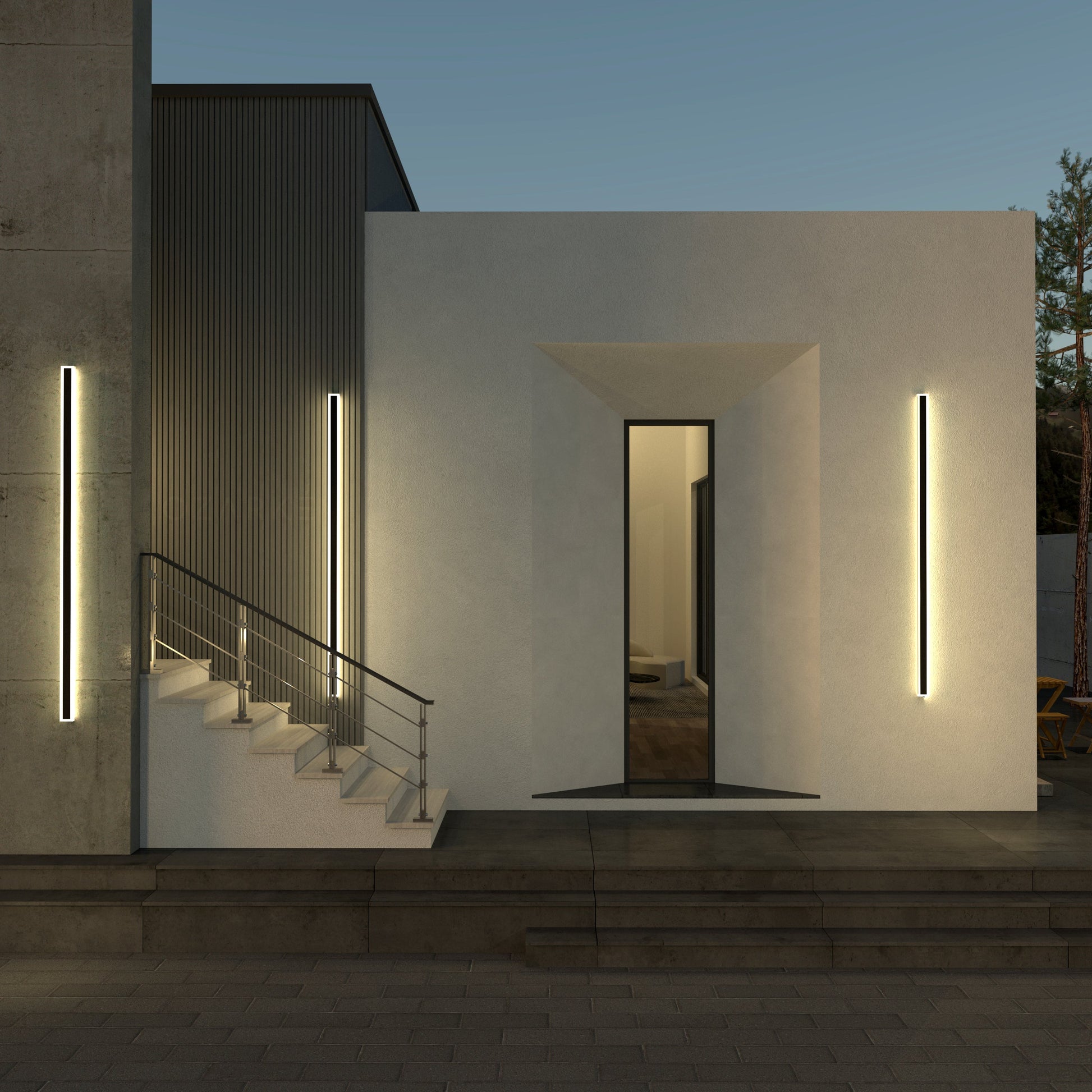 Linear Minimalist Wall Lamp for Modern Outdoors - Vertical Exterior Sconces & Lighting