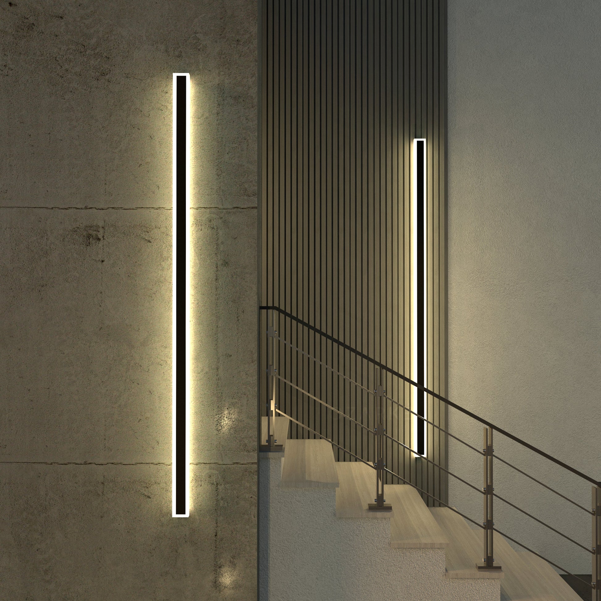 Linear Minimalist Wall Lamp for Modern Outdoors - Vertical Exterior Sconces & Lighting