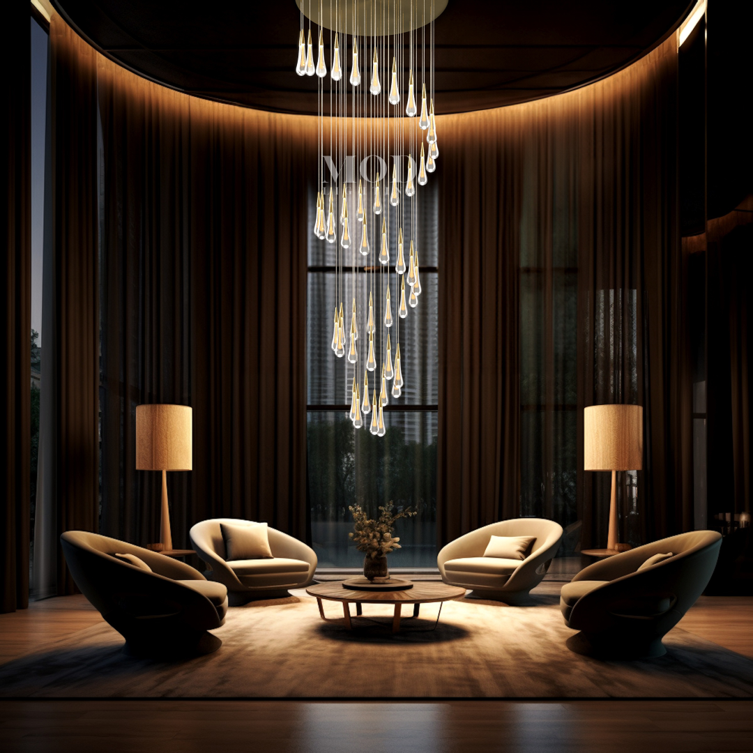 Modern Bedroom Chandelier - Luxury Flush Mount Ceiling Light for Low Ceilings & Walk-In Closets | Gold Contemporary Design