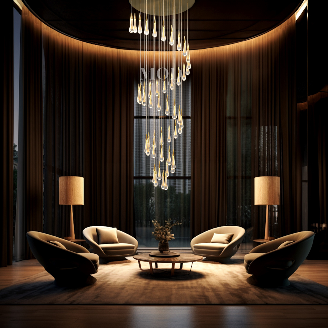 Modern Bedroom Chandelier - Luxury Flush Mount Ceiling Light for Low Ceilings & Walk-In Closets | Gold Contemporary Design