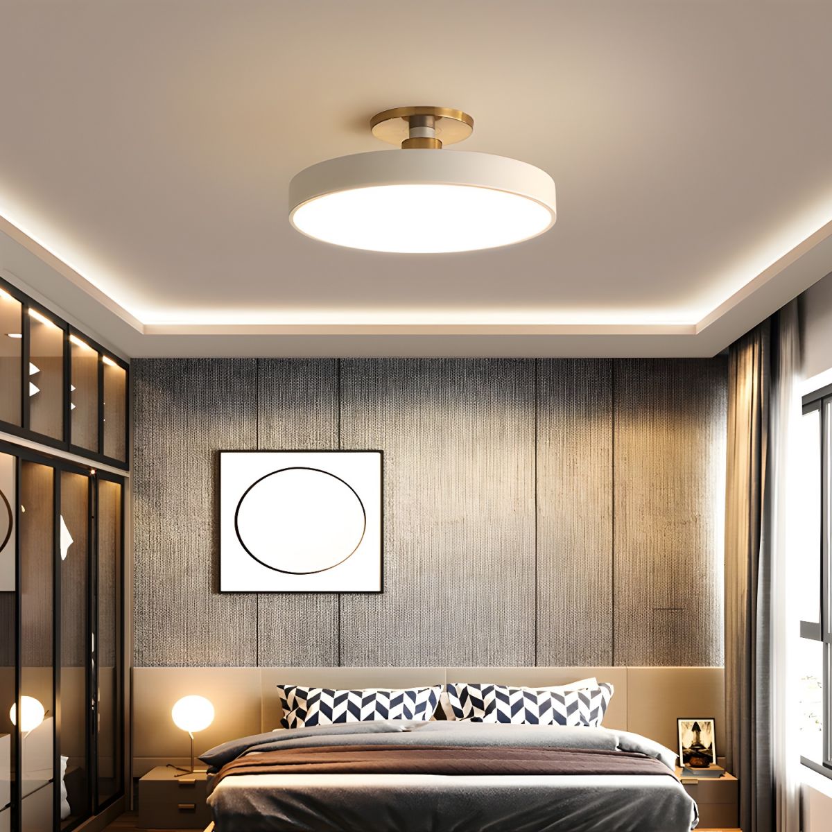 LED Flush Mount Ceiling Lamp - Modern Isla Design with Soft White Light for Living Room & Hallway Illumination