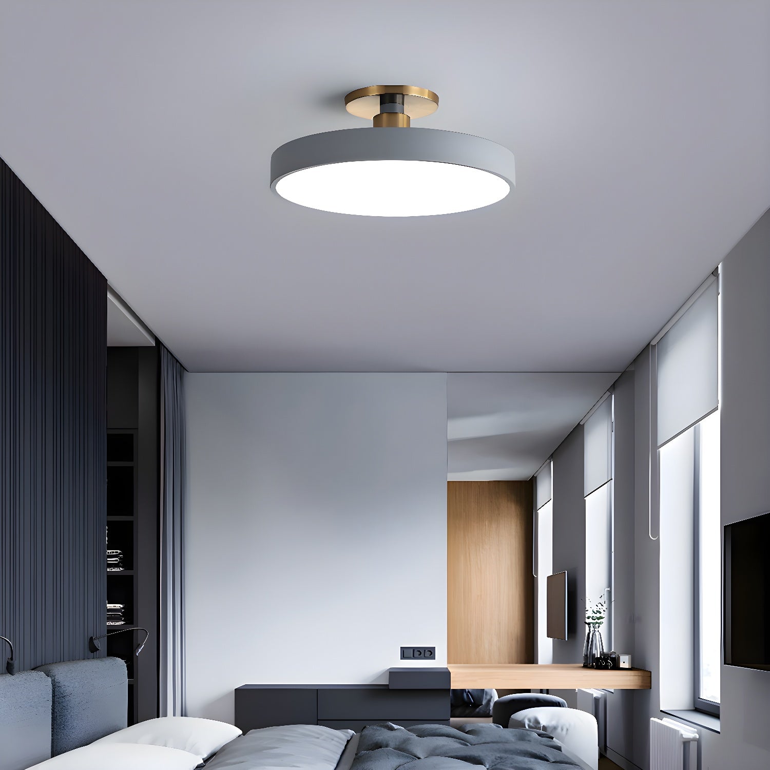 LED Flush Mount Ceiling Lamp - Modern Isla Design with Soft White Light for Living Room & Hallway Illumination