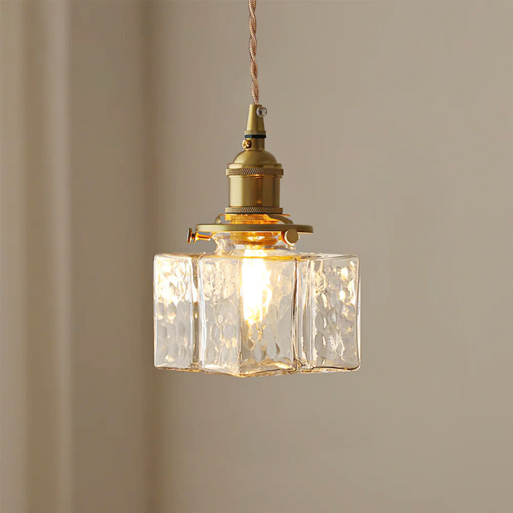 LED Swag Light Fixture with Jewel Glass and Brass Finish for Living Room & Bedroom Lighting