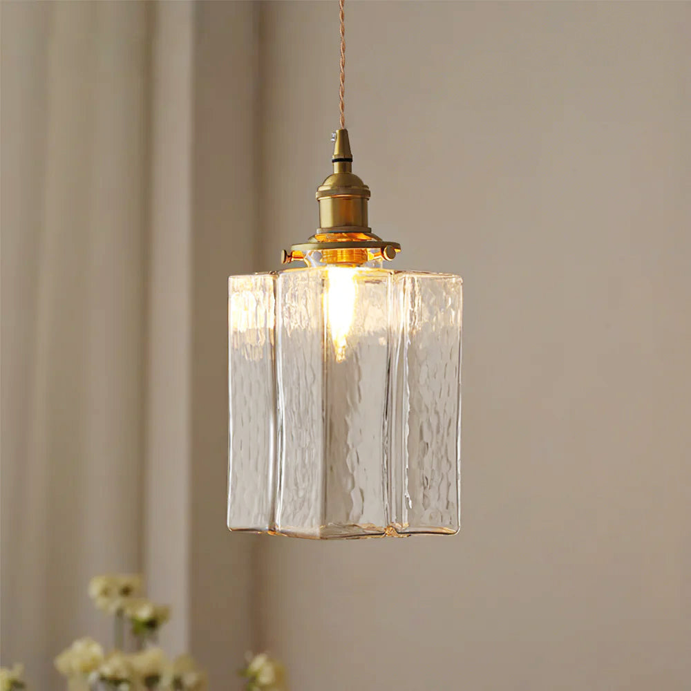LED Swag Light Fixture with Jewel Glass and Brass Finish for Living Room & Bedroom Lighting