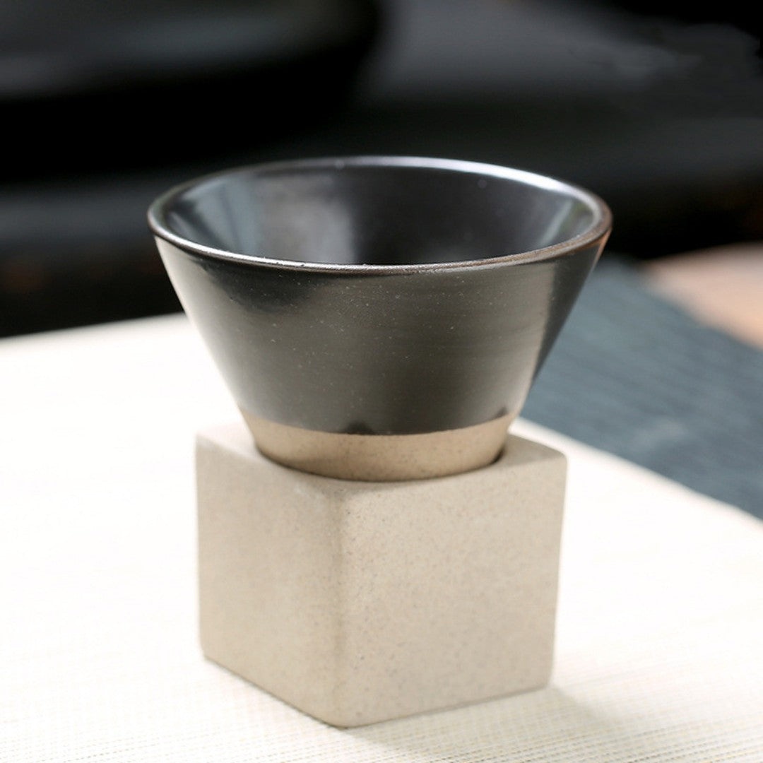 Handcrafted Cone Espresso Cups – Elegant Stoneware for a Serene Coffee Experience