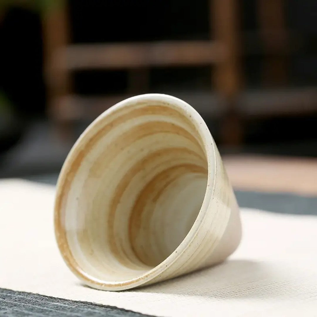 Handcrafted Cone Espresso Cups – Elegant Stoneware for a Serene Coffee Experience