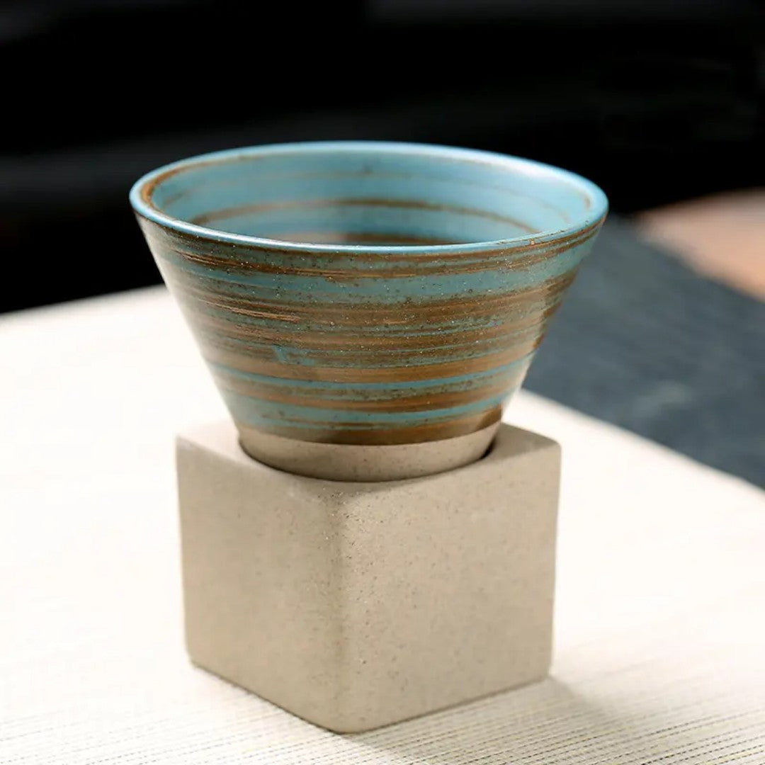 Handcrafted Cone Espresso Cups – Elegant Stoneware for a Serene Coffee Experience