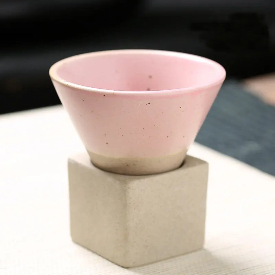 Handcrafted Cone Espresso Cups – Elegant Stoneware for a Serene Coffee Experience