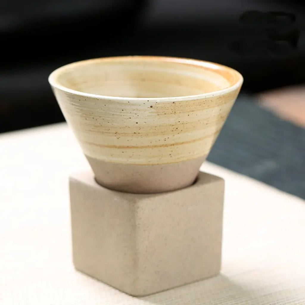 Handcrafted Cone Espresso Cups – Elegant Stoneware for a Serene Coffee Experience