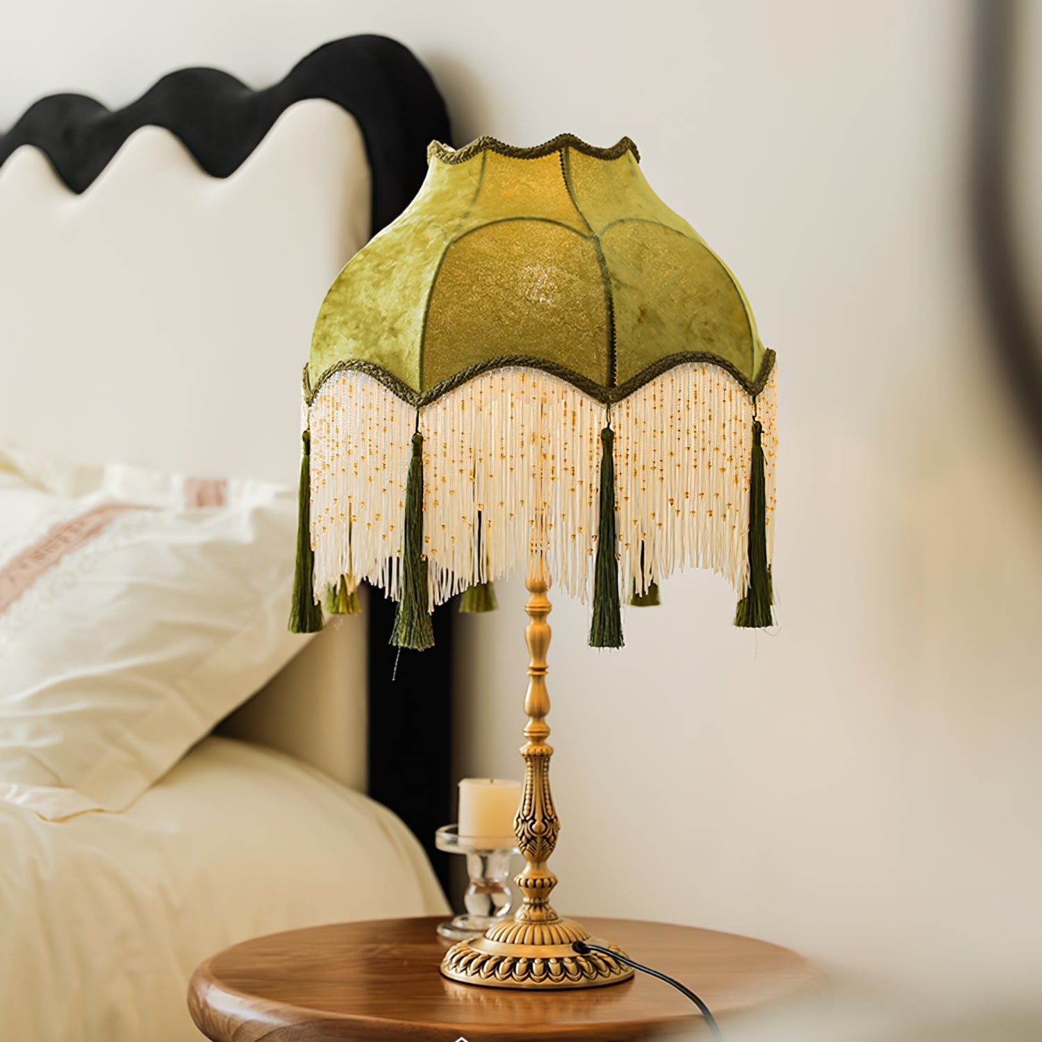 Fabric Table Lamp - Modern Design with Adjustable Shade for Living Room & Bedroom Lighting