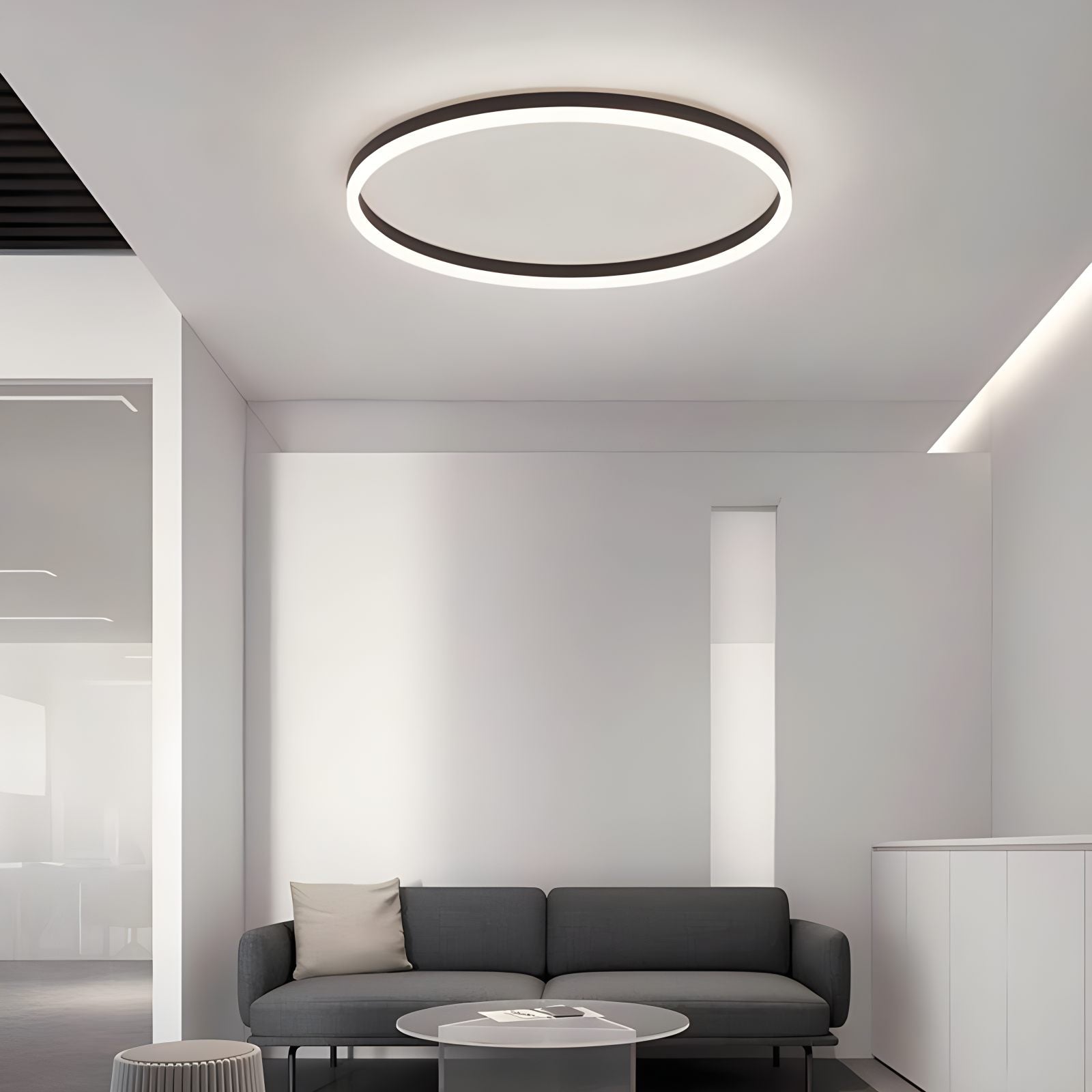 LED Circular Ceiling Lamp - Nordic Style Fixture for Bedroom Lighting & Home Decor