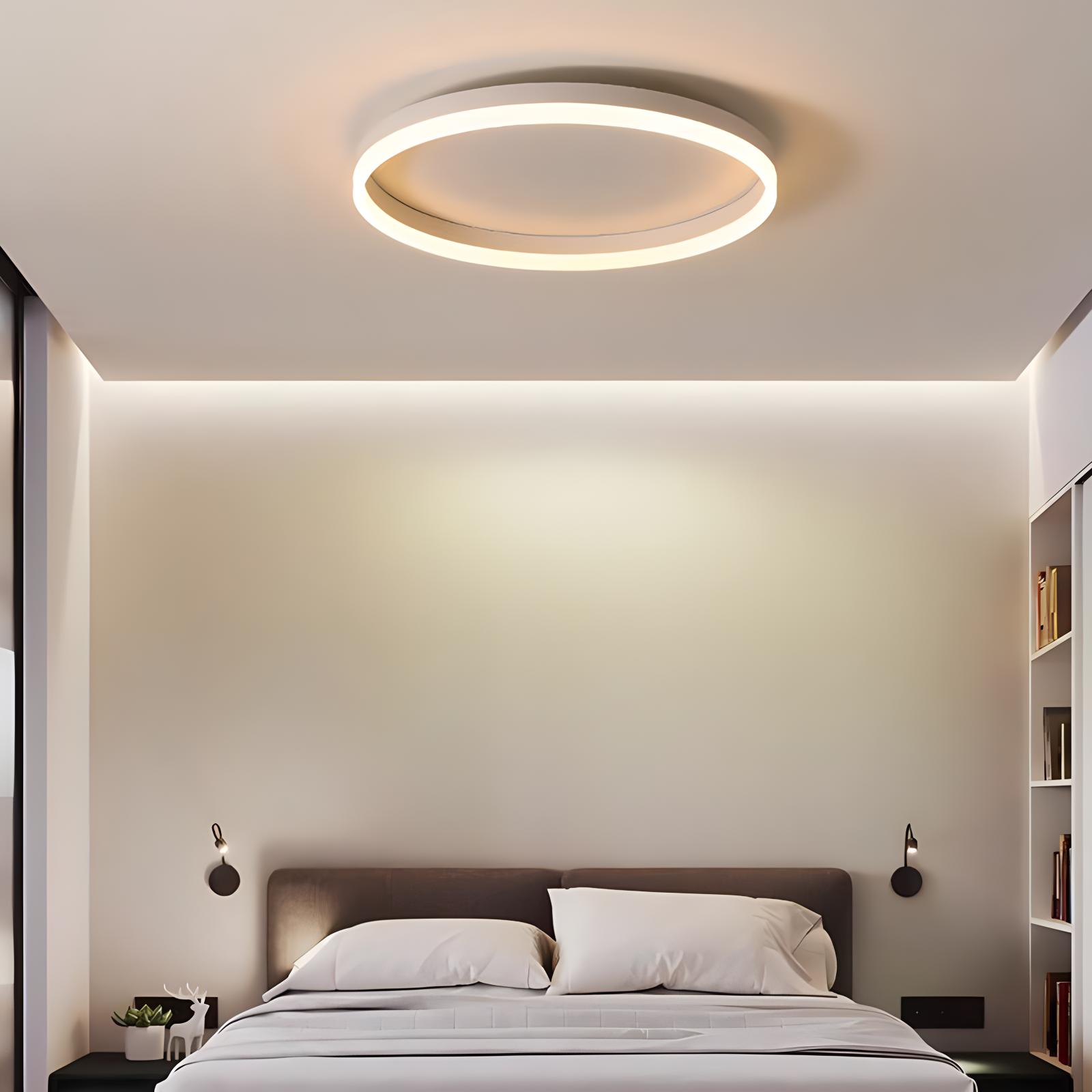 LED Circular Ceiling Lamp - Nordic Style Fixture for Bedroom Lighting & Home Decor