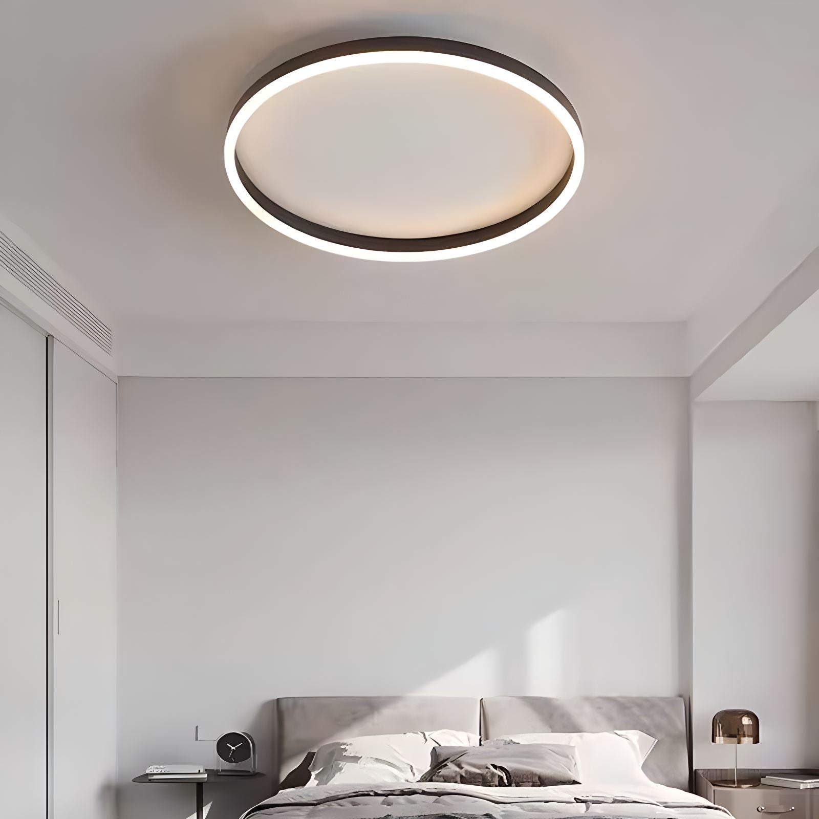 LED Circular Ceiling Lamp - Nordic Style Fixture for Bedroom Lighting & Home Decor