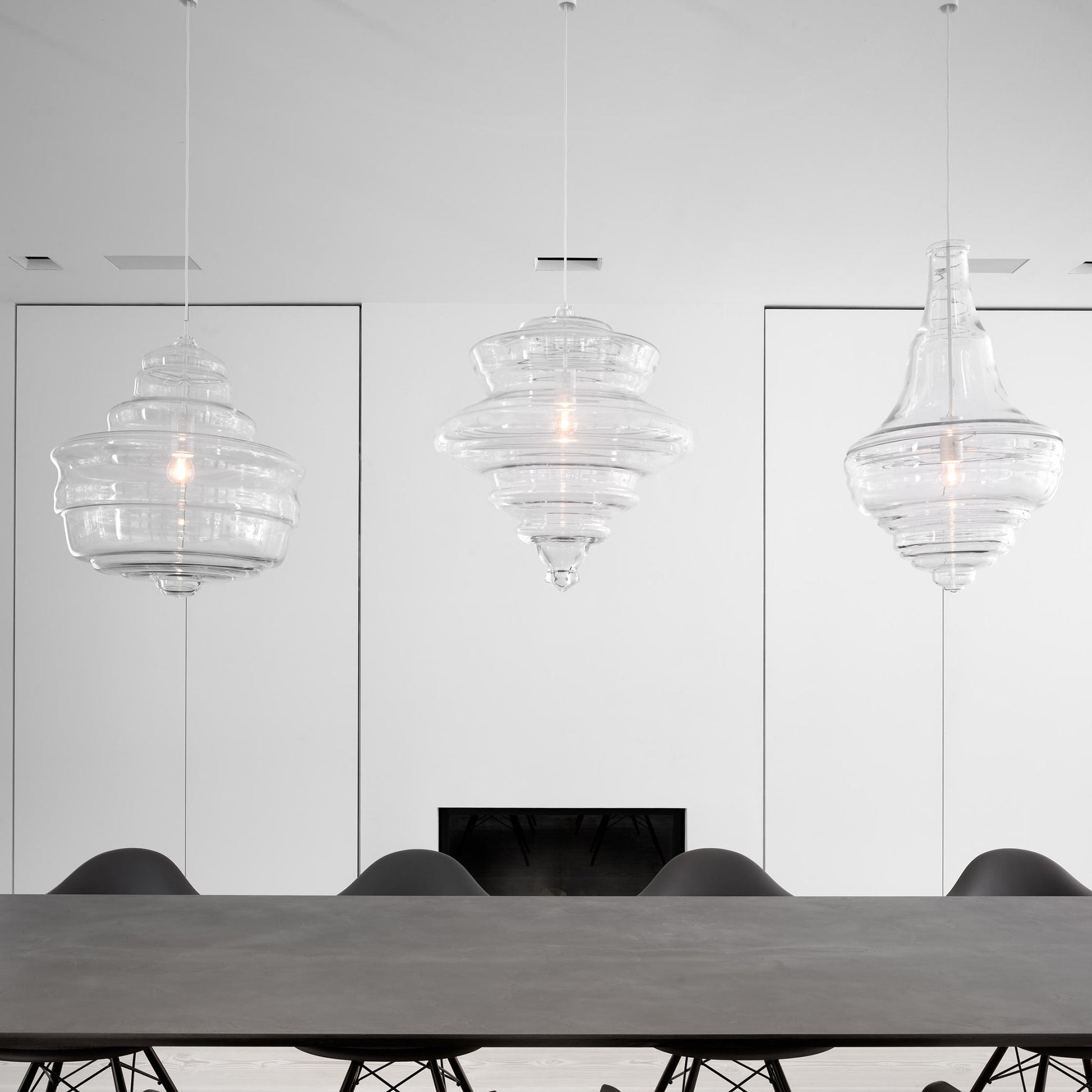 Modern Pendant Light Fixture - Adjustable Height with Glass Shade for Dining Room & Kitchen Lighting