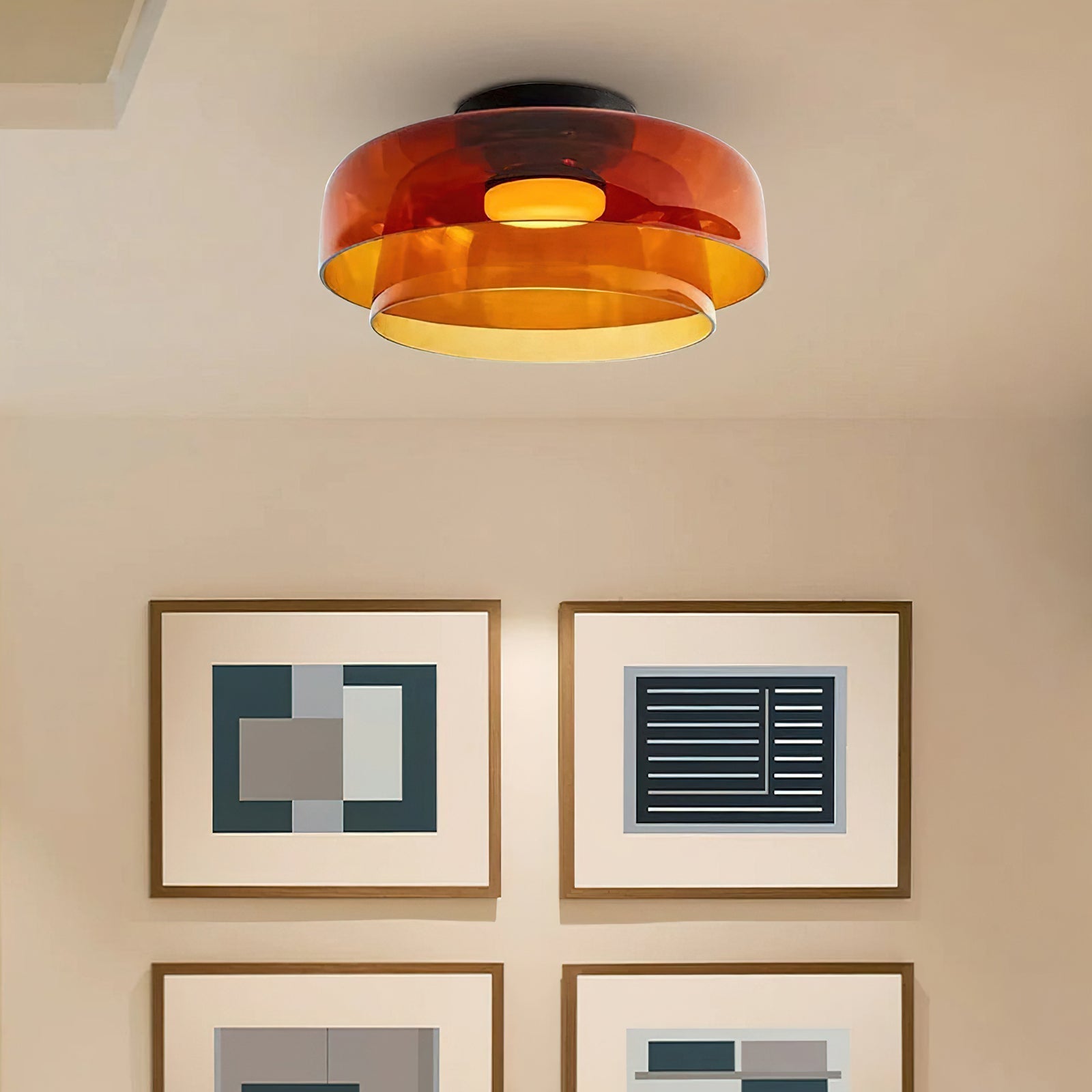 LED Flush Mount Ceiling Light - Modern White Fixture for Living Room, Kitchen & Hallway Lighting