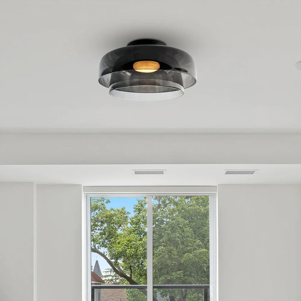 LED Flush Mount Ceiling Light - Modern White Fixture for Living Room, Kitchen & Hallway Lighting