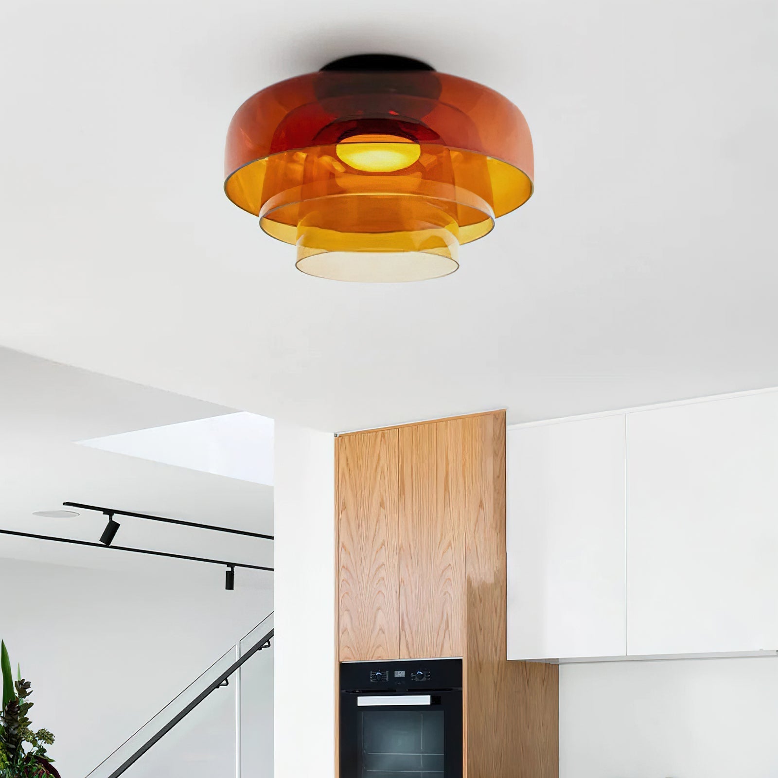 LED Flush Mount Ceiling Light - Modern White Fixture for Living Room, Kitchen & Hallway Lighting