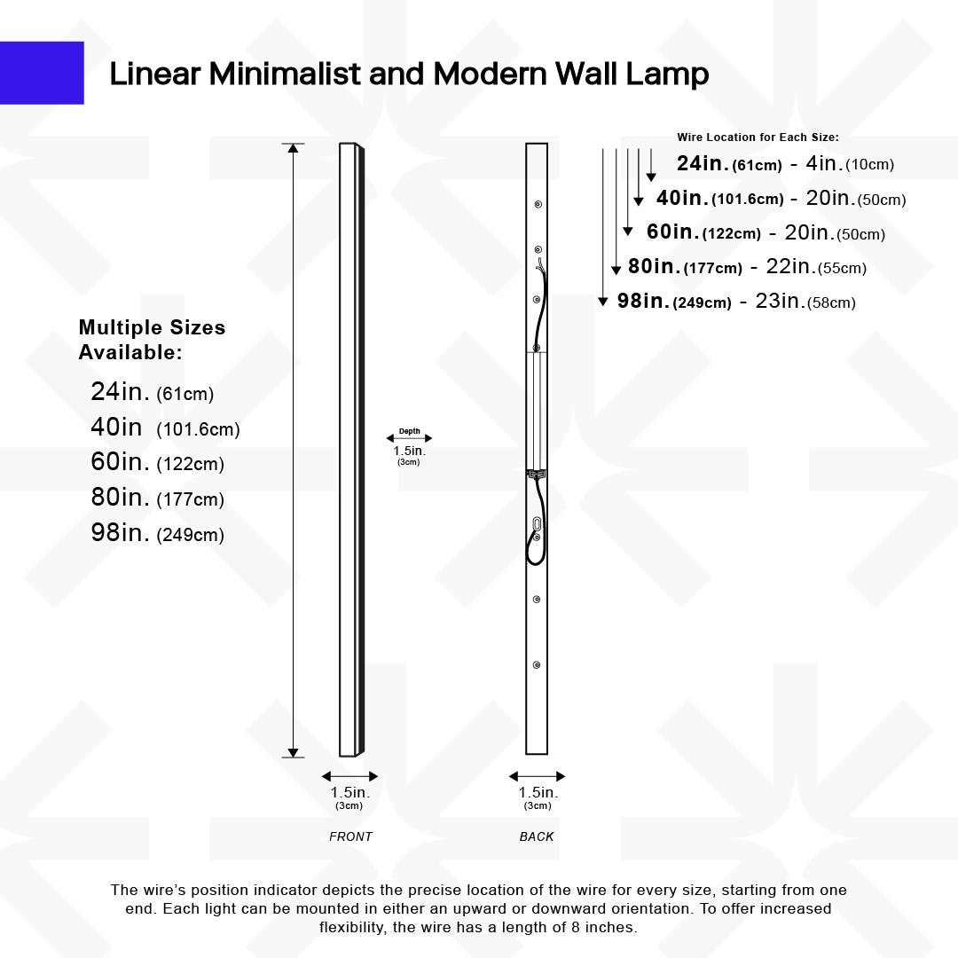Linear Minimalist Wall Lamp - Modern LED Sconce Fixture for Living Room & Hallway Lighting