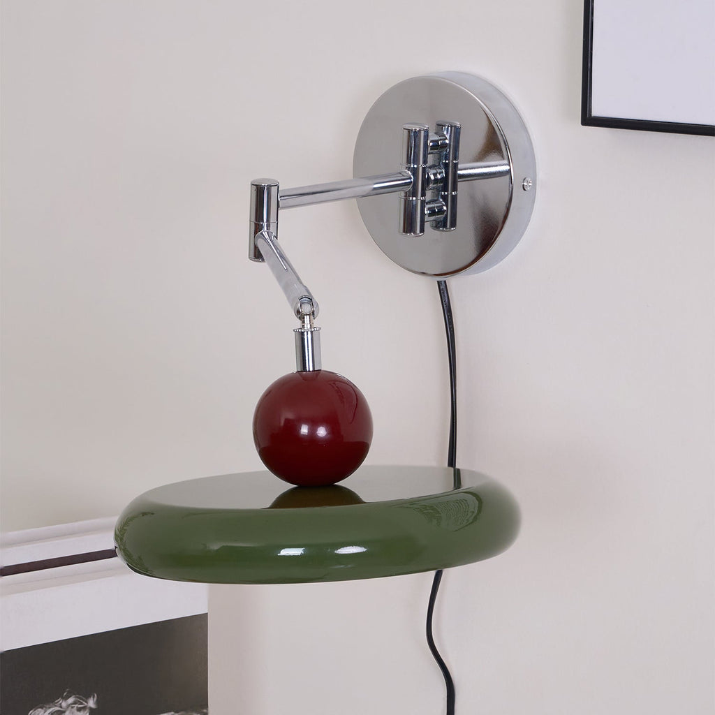 LED Plug-in Wall Lamp - Adjustable Swing Arm Light Fixture for Living Room, Bedroom, and Reading Nook