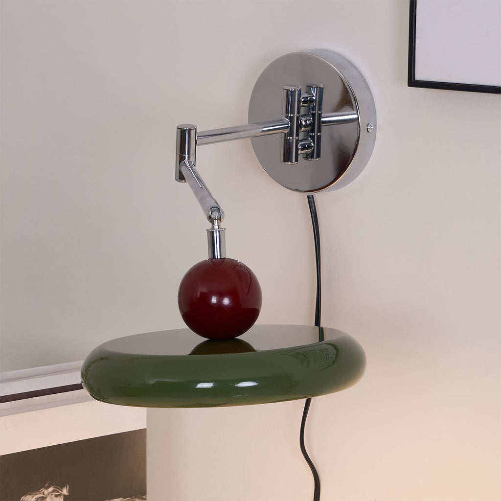 LED Plug-in Wall Lamp - Adjustable Swing Arm Light Fixture for Living Room, Bedroom, and Reading Nook