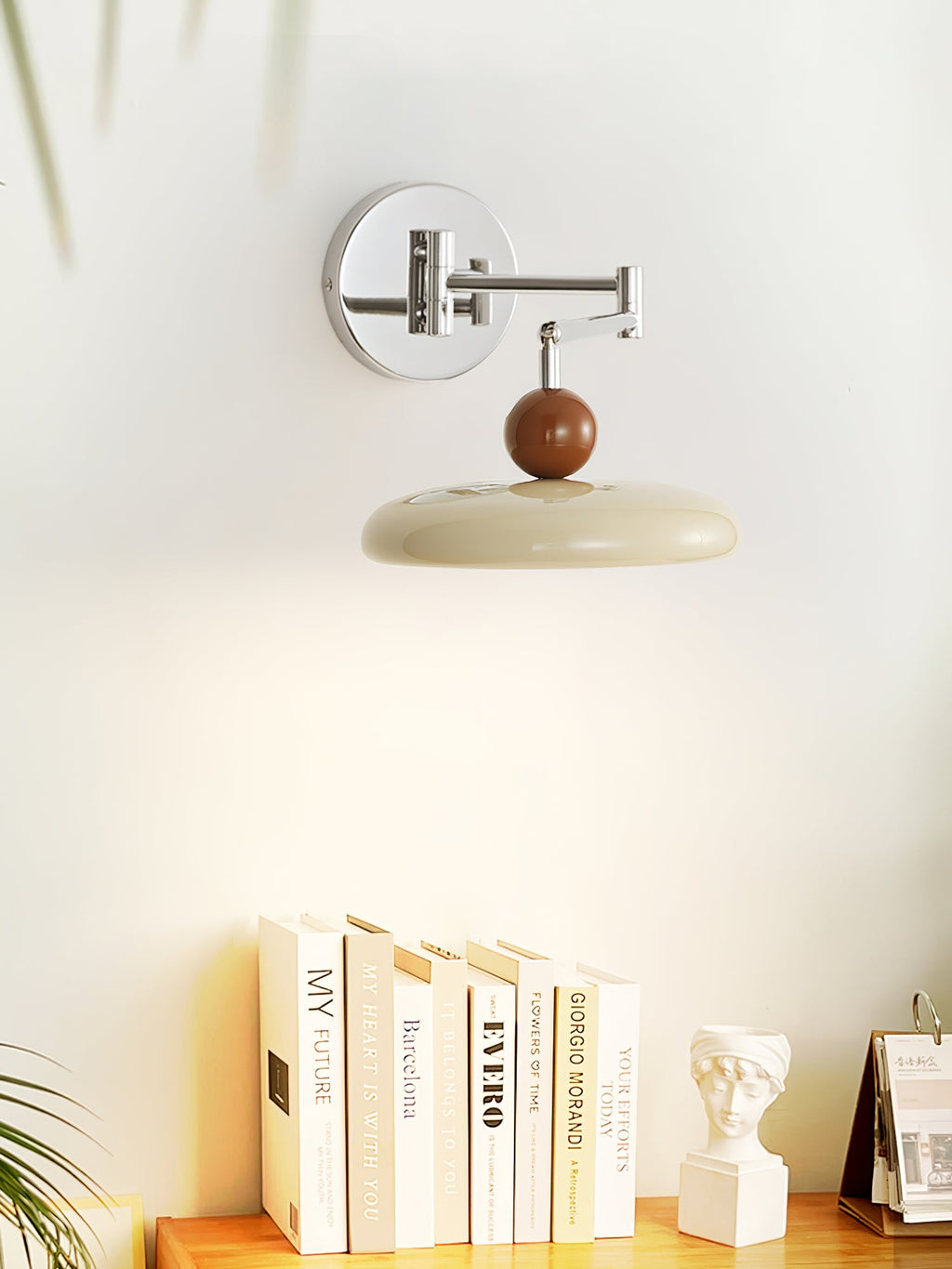 LED Swing Arm Wall Lamp - Adjustable Modern Lighting Fixture for Reading & Bedroom Use