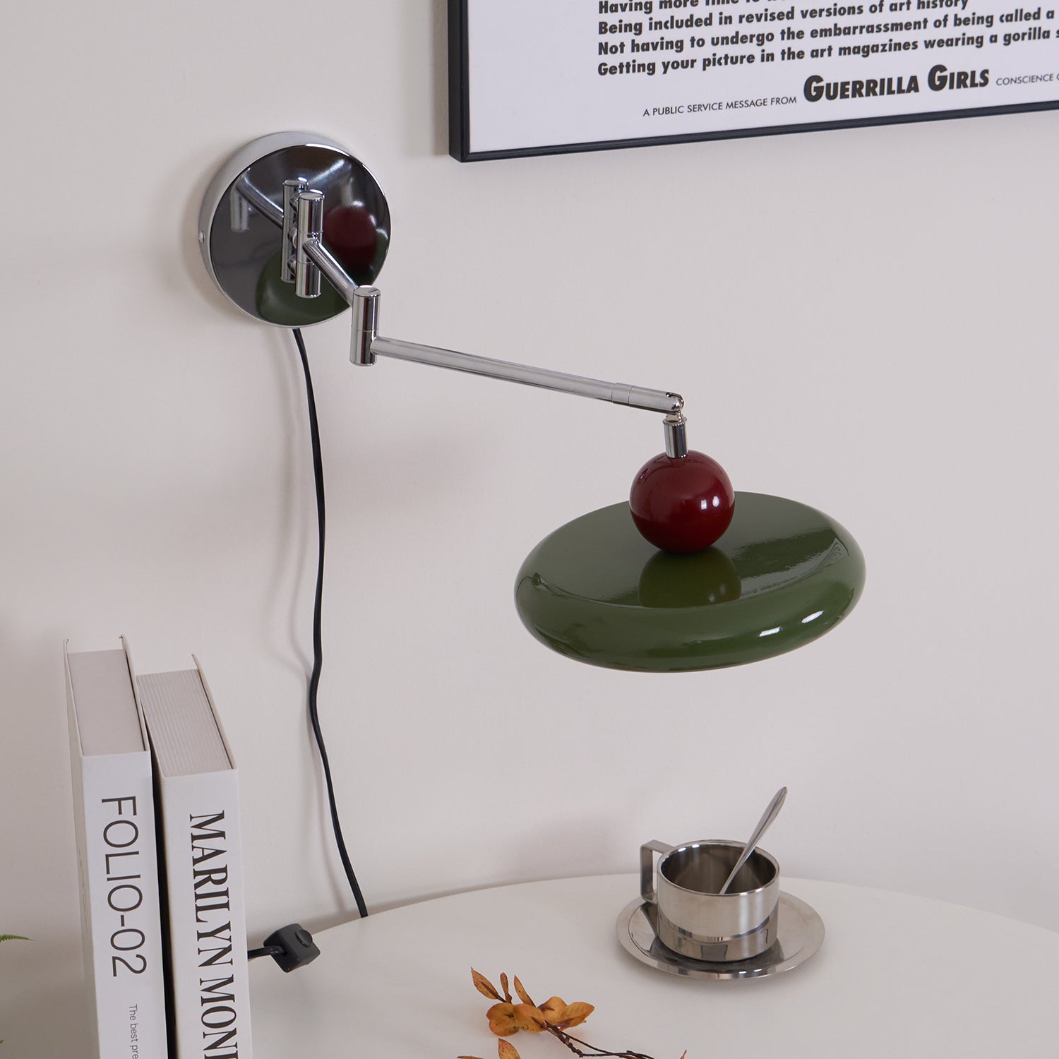 LED Plug-in Wall Lamp - Adjustable Swing Arm Light Fixture for Living Room, Bedroom, and Reading Nook