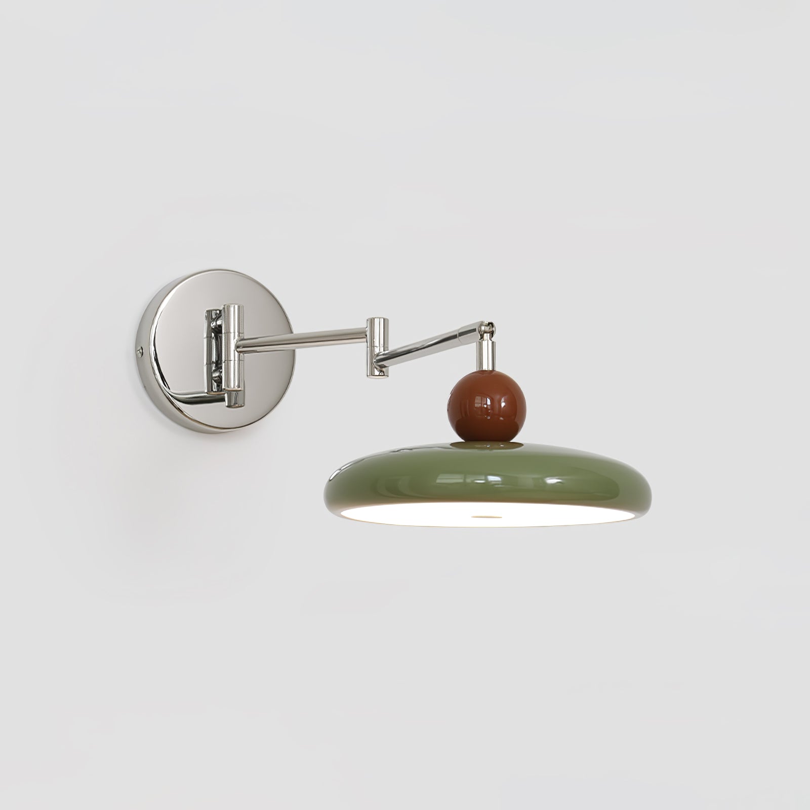 Swing Arm Wall Lamp | Metal & Acrylic, Integrated LED for Indoor Use, Warm to Cool Light Options