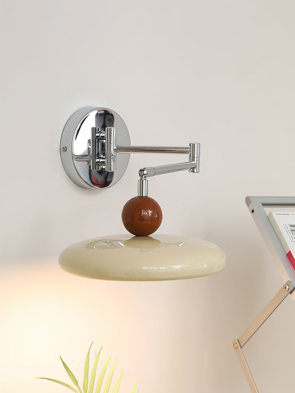 Swing Arm Wall Lamp | Metal & Acrylic, Integrated LED for Indoor Use, Warm to Cool Light Options