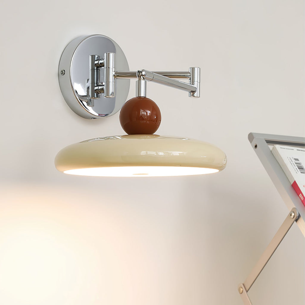 Swing Arm Wall Lamp | Metal & Acrylic, Integrated LED for Indoor Use, Warm to Cool Light Options