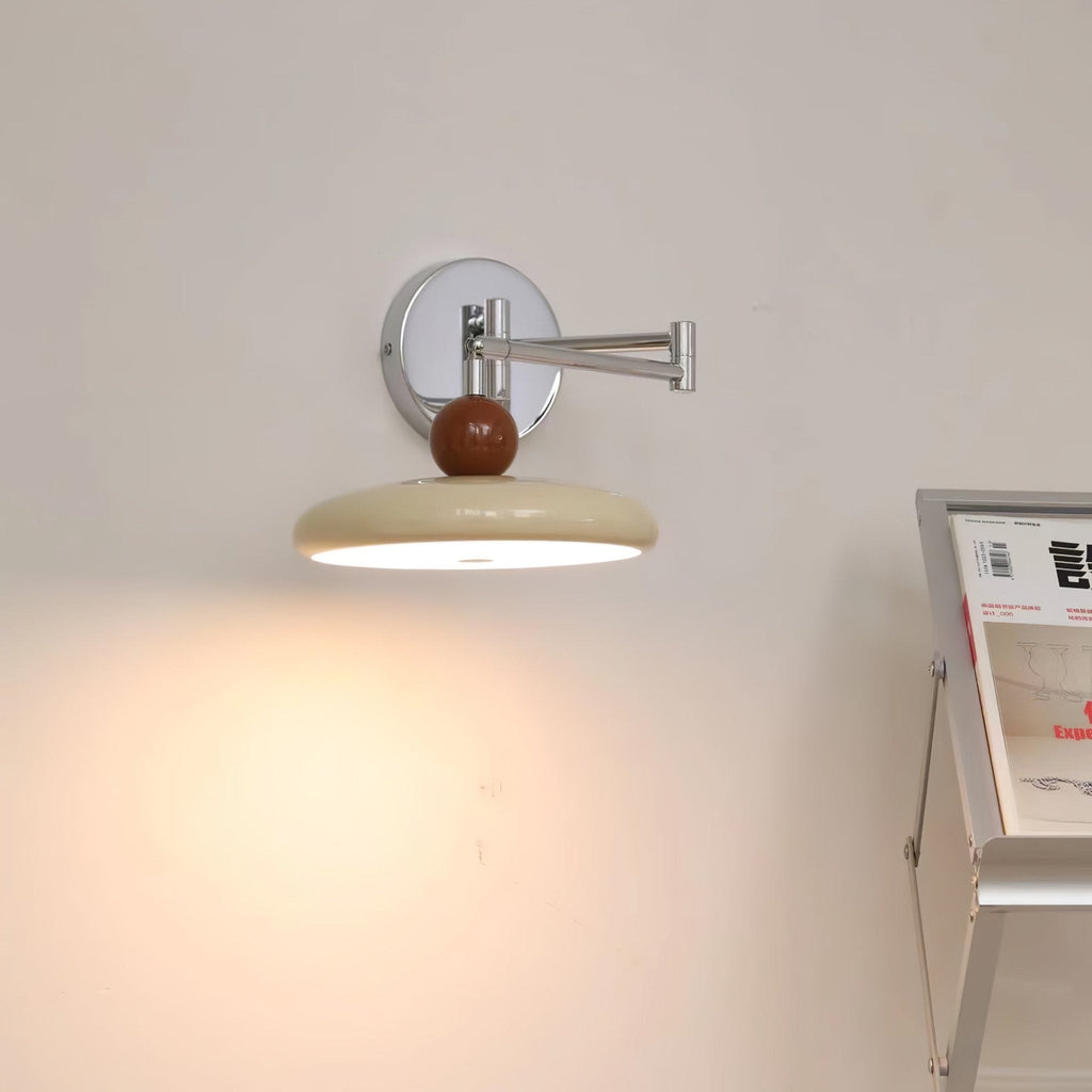 Swing Arm Wall Lamp | Metal & Acrylic, Integrated LED for Indoor Use, Warm to Cool Light Options