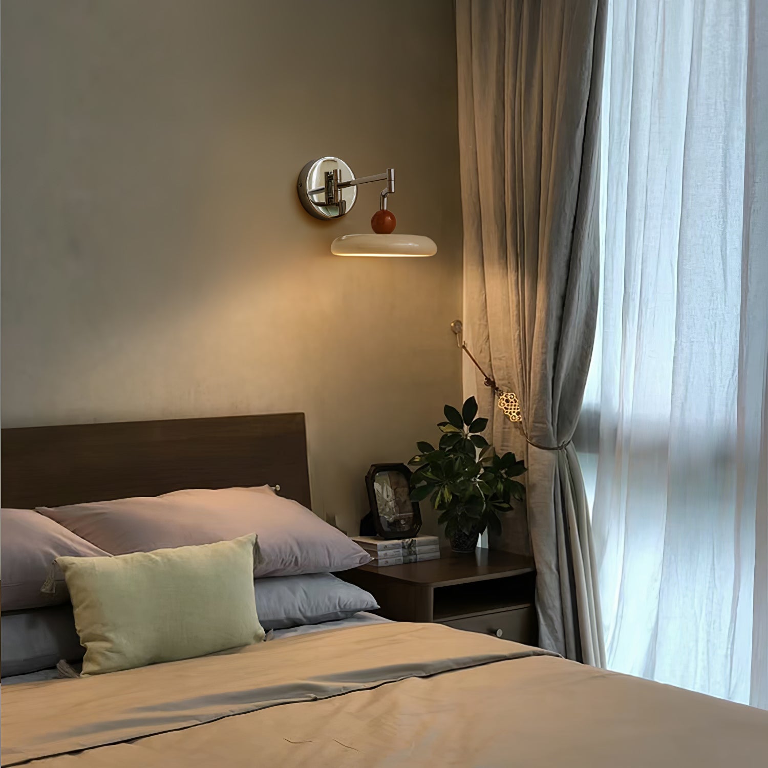 Swing Arm Wall Lamp | Metal & Acrylic, Integrated LED for Indoor Use, Warm to Cool Light Options