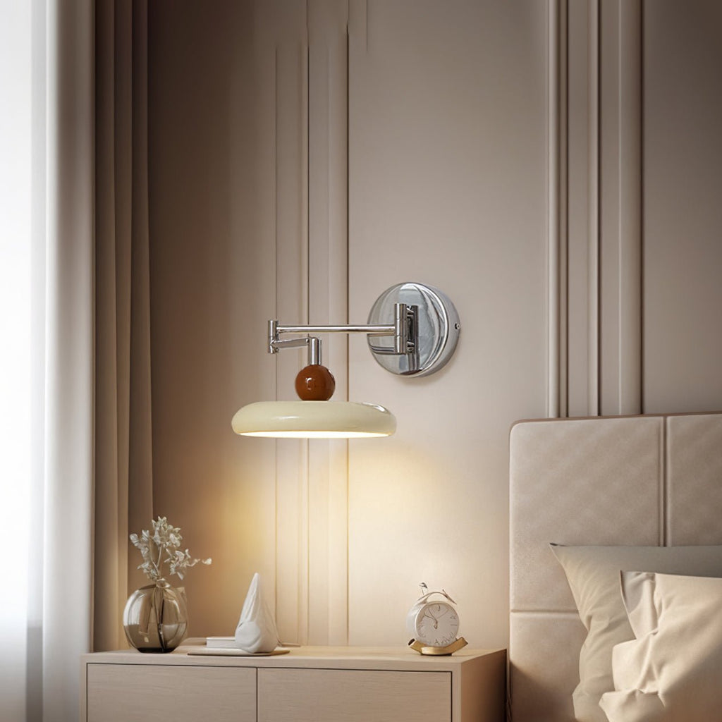 LED Swing Arm Wall Lamp - Adjustable Modern Lighting Fixture for Reading & Bedroom Use