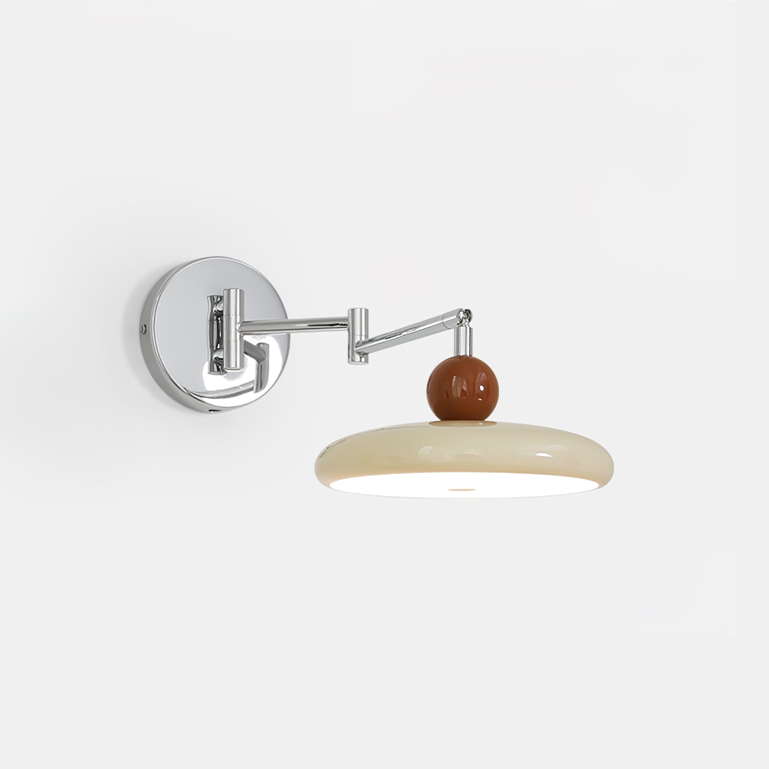 Swing Arm Wall Lamp | Metal & Acrylic, Integrated LED for Indoor Use, Warm to Cool Light Options