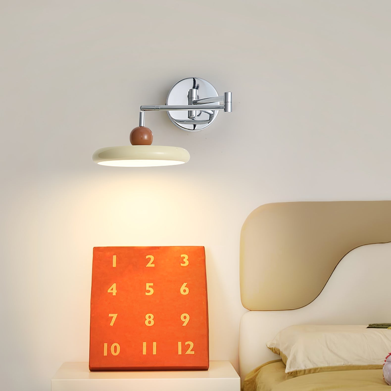 Swing Arm Wall Lamp | Metal & Acrylic, Integrated LED for Indoor Use, Warm to Cool Light Options