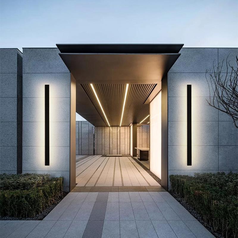 LED Linear Wall Lights - Black Outdoor Lighting Fixture for Gardens, Patios & Walkways
