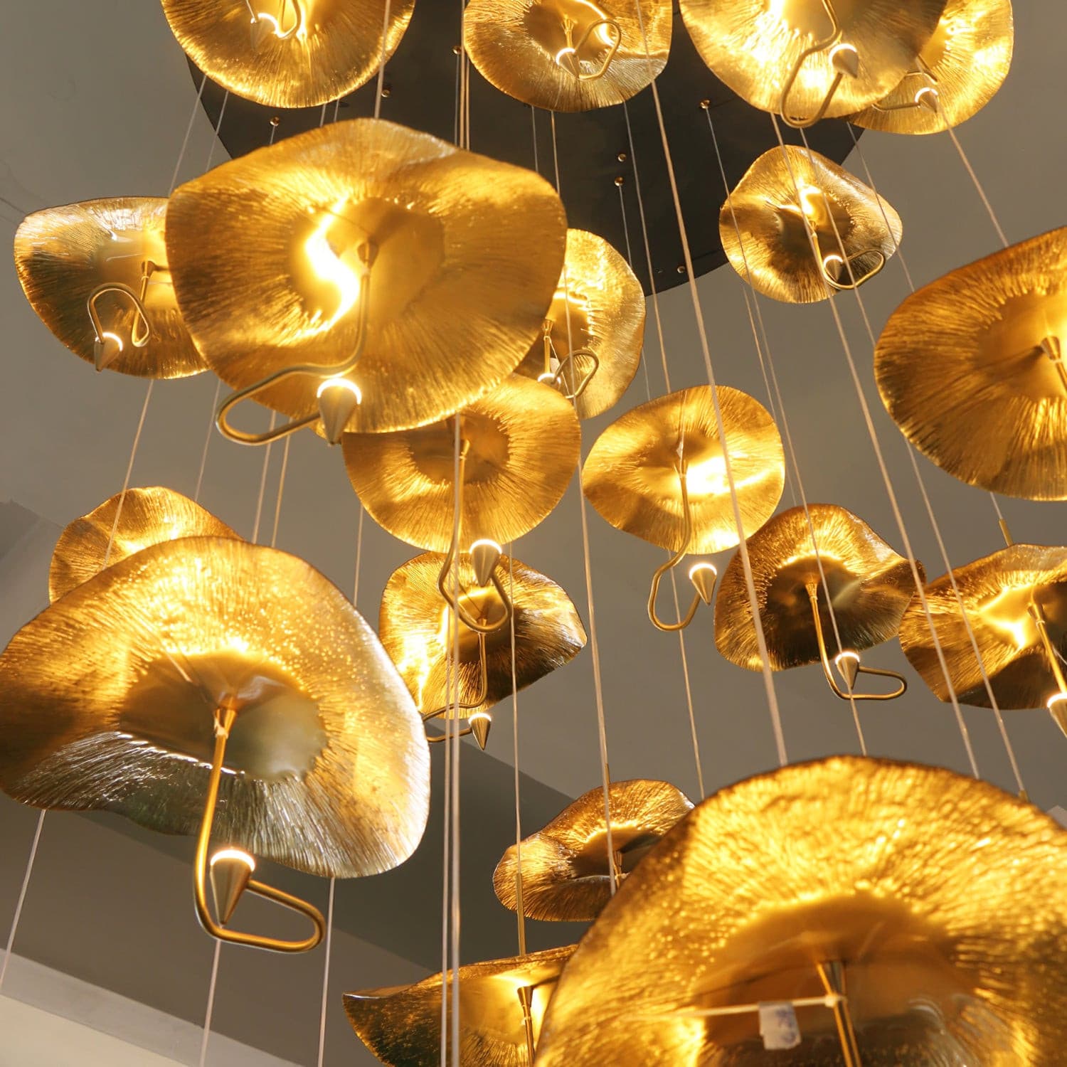 Lotus Leaf Chandelier Light Fixture - Modern Hanging Pendant for Dining Room & Living Room Decor