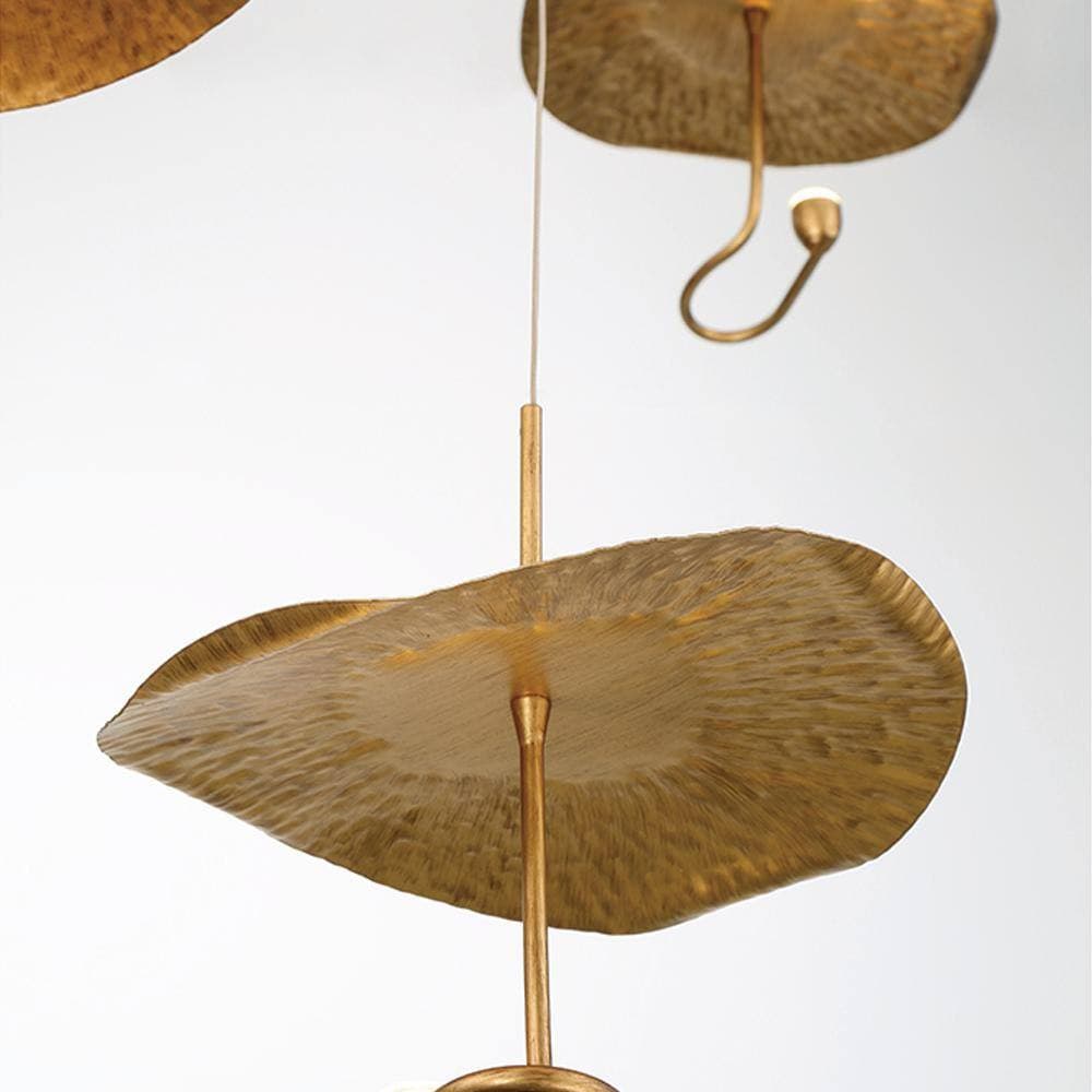 Lotus Leaf Chandelier Light Fixture - Modern Hanging Pendant for Dining Room & Living Room Decor