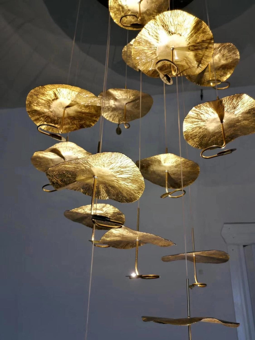 Lotus Leaf Chandelier Light Fixture - Modern Hanging Pendant for Dining Room & Living Room Decor