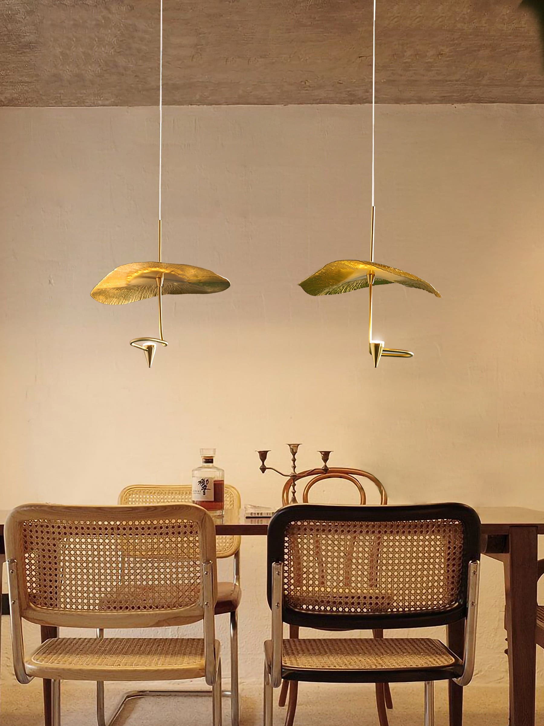 Lotus Leaf Chandelier Light Fixture - Modern Hanging Pendant for Dining Room & Living Room Decor