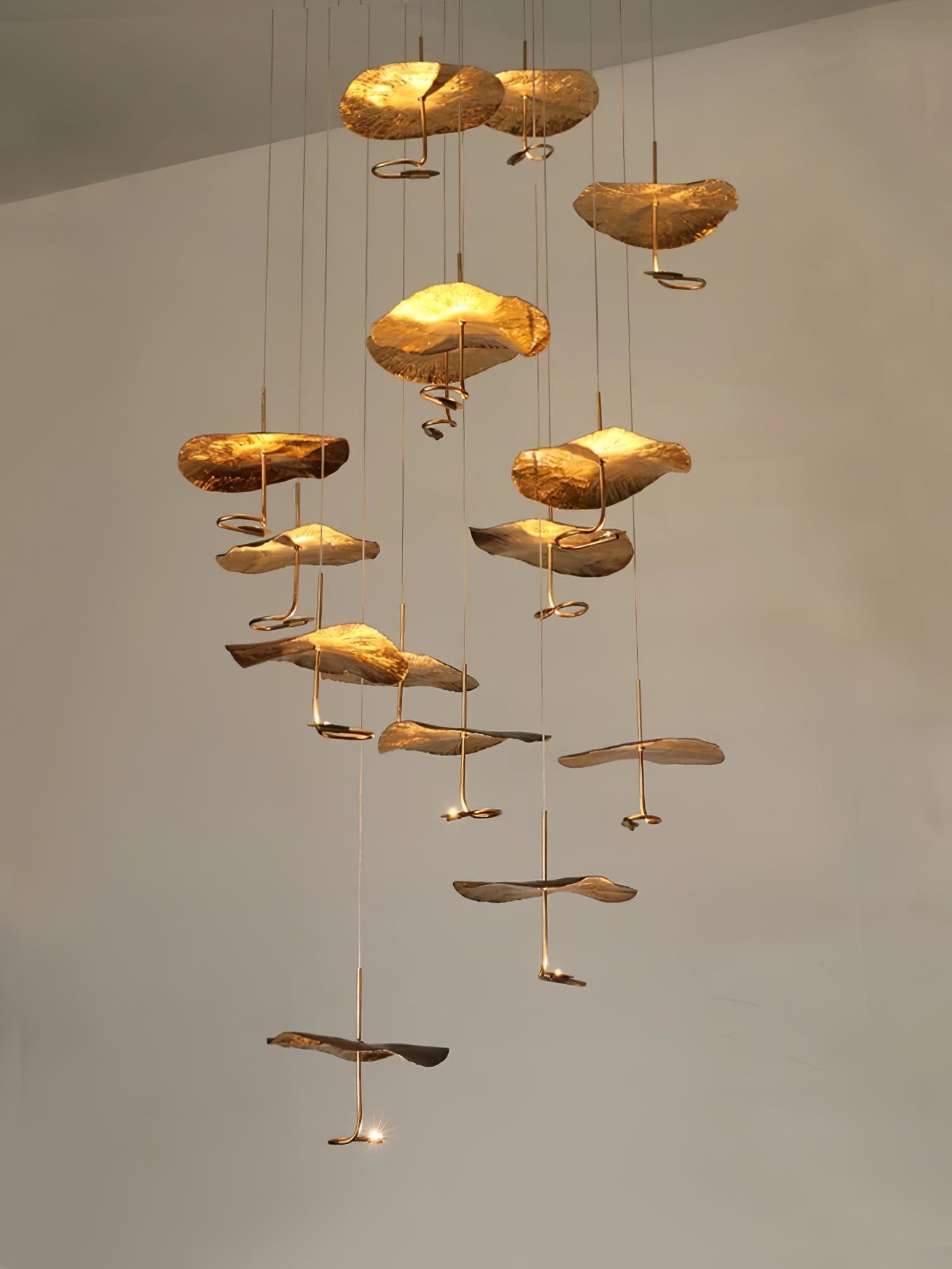 Lotus Leaf Chandelier Light Fixture - Modern Hanging Pendant for Dining Room & Living Room Decor