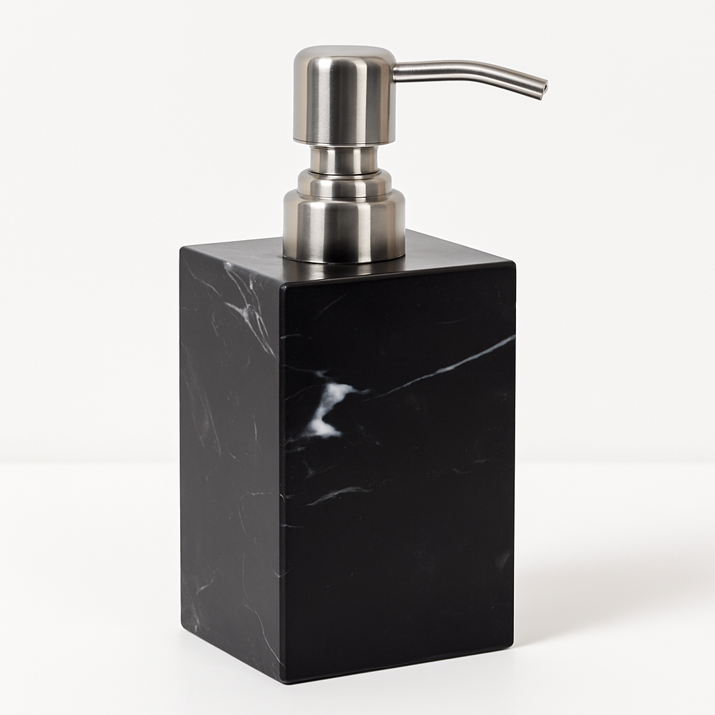 Solid Marble Soap Dispenser with Metal Pump – 1kg Natural Stone Lotion & Hand Sanitizer Bottle for Bathroom or Kitchen