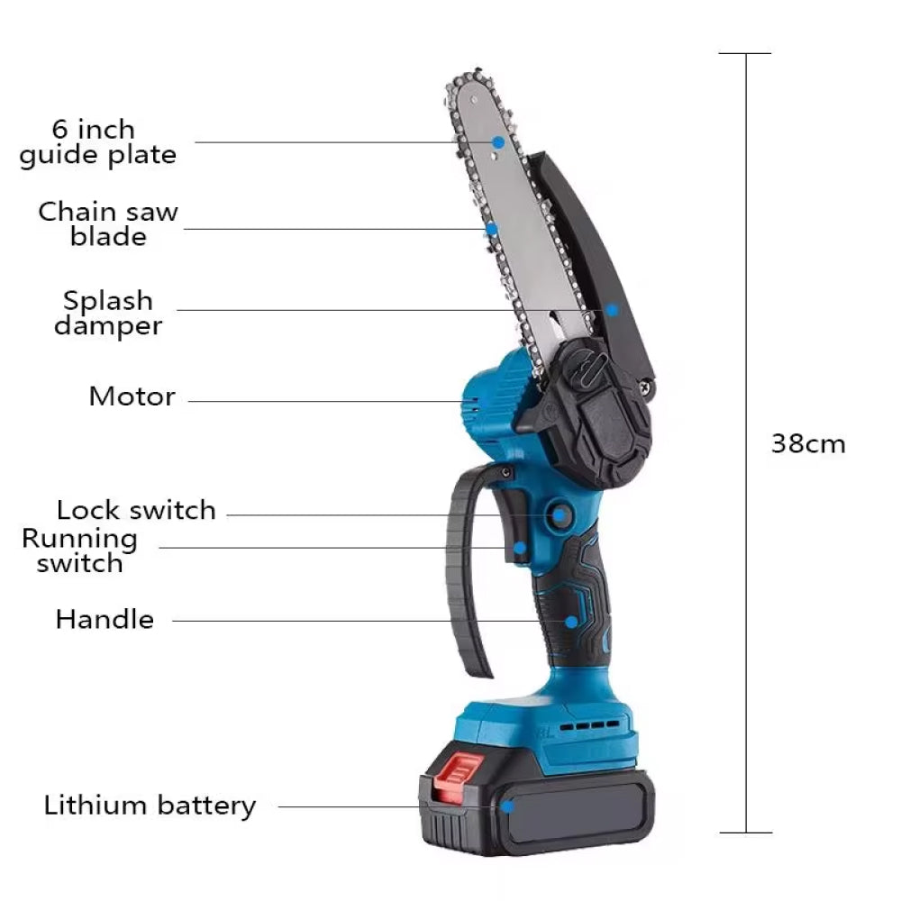 Cordless Electric Mini Chainsaw - Compact & Lightweight Battery-Powered Cutter